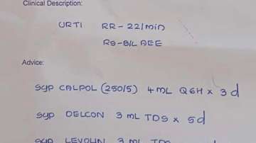 Kerala paediatrician handwriting on prescription pad