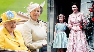 Queen Elizabeth II and her daughter Princess Anne
