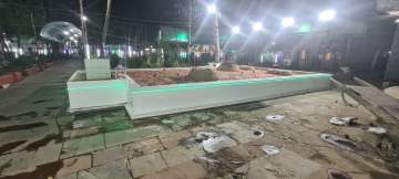 Pictures from the cemetery show LED lights focusing on Yakub Memon's grave which has been beautified with white marble boundary.