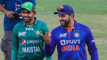 Rohit and Babar during 1st IND vs PAK Asia Cup 2022 encounter.