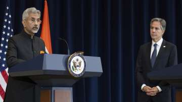 External Affairs Minister Subrahmanyam Jaishankar and US Secretary of State Antony Blinken in a joint press conference.