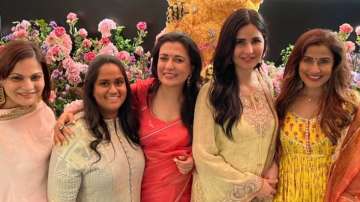 Katrina Kaif poses with Salman Khan's sisters