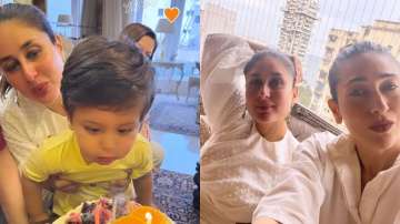 Kareena Kapoor blows out candles with son Jeh