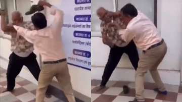 Two men thrash each other with shoes | Viral Video