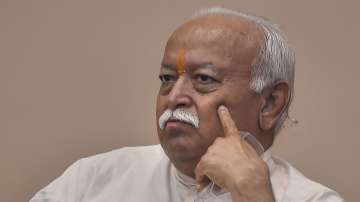 RSS chief Mohan Bhagwat during a book launch function, in New Delhi.