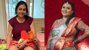 Actress Namitha's weight loss transformation post delivering twins  impresses fans; see pic | Celebrities News â€“ India TV