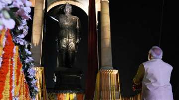 Prime Minister Narendra Modi unveils 28-feet statue of Netaji Subhas Chandra Bose at India Gate