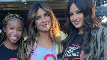 Priyanka Chopra with Harnaaz Sandhu at the Global Citizen Event 