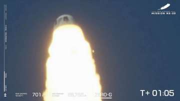 This image provided by Blue Origin shows a rocket after a launch failure on Monday, Sept. 12, 2022. 