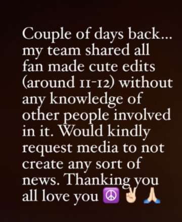 Urvashi Rautela's Instagram story