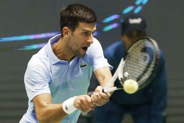 Novak Djokovic in action