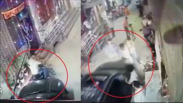 The accused is seen in a CCTV clip running his car over people