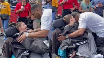 American rapper Nelly gives own jacket to disabled fan