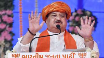  BJP National President JP Nadda addresses a sammelan of councillors and elected members of the party, in Rajkot (File photo)