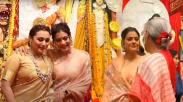 Rani Mukerji and Jaya Bachchan posed with Kajol at Durga Puja 