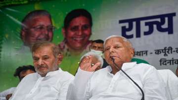 RJD Chief Lalu Prasad addresses party State Council meeting, in Patna. (File photo)