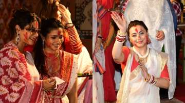 Kajol & Rani Mukerji celebrates Sindoor Khela