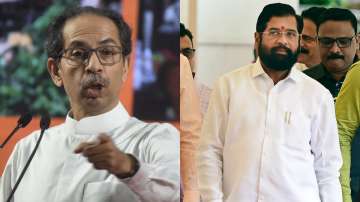 Former Maharashtra CM Uddhav Thackeray and CM Eknath Shinde (Right)