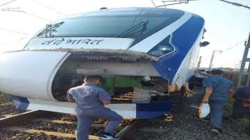 Mumbai Ahmedabad Vande Bharat Express, Vande Bharat Express damaged, Vande Bharat Express hits cattl