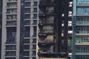 Multi-storey building engulfs in fire in Dubai