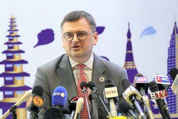 Ukraine Foreign Minister Dmytro Kuleba speaks on peace summit