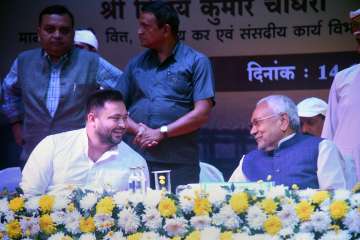 Tejashwi Yadav with Bihar CM Nitish Kumar