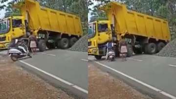 Girl rams into parked truck | Watch
