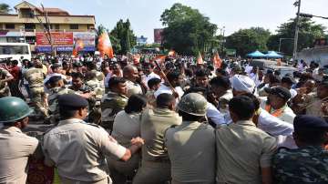BJP holds protest against CM Naveen Patnaik