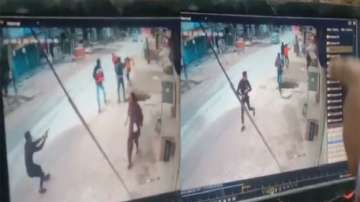 The incident caught on CCTV camera