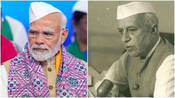 Prime Minister Narendra Modi (left), Jawaharlal Nehru (right)