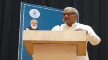 BJP MP Janardan Mishra speaks at a water conservation workshop in Rewa, Madhya Pradesh