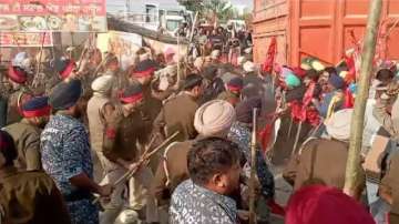 Lathi charge against protesters