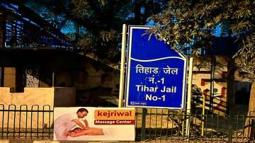 Posters were pasted outside Tihar Jail Gate No 1