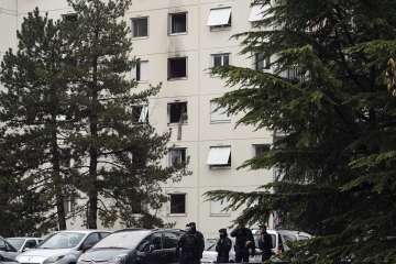 Fire breaks out at an apartment in France's Lyon.  