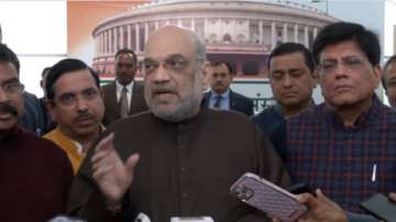 Union Home Minister Amit Shah while addressing media persons in New Delhi.