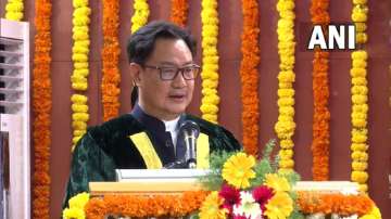 Union Law Minister Kiran Rijiju speaking at the 12th Convocation of Dr Ambedkar Law University in Chennai