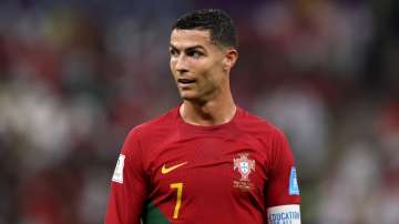 Ronaldo reacts during Portugal vs Switzerland match