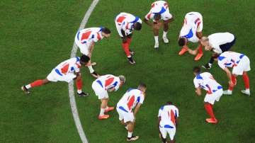 France players during warm-up session