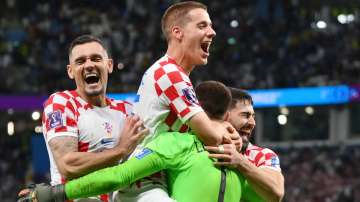 Croatia players celebrate victory