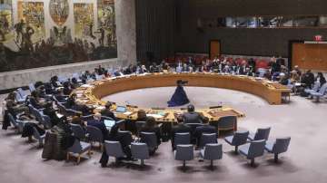 United Nations Security Council meeting for the presentation of a humanitarian report on the Russian war in Ukraine.