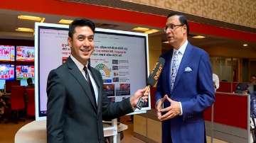 India TV Chairman and Editor-in-Chief Rajat Sharma interacts with India TV anchor Amit Palit.