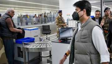Scindia takes stock of arrangements at Delhi airport.