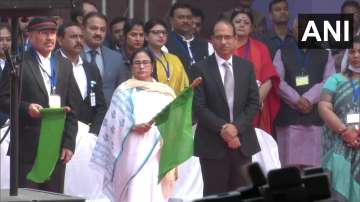 West Bengal CM Mamata Banerjee during inauguration of the Joka-Taratala stretch of the Purple Line of the Kolkata Metro