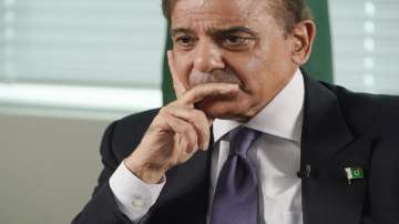 Prime Minister of Pakistan Shehbaz Sharif ponders a question during an interview.