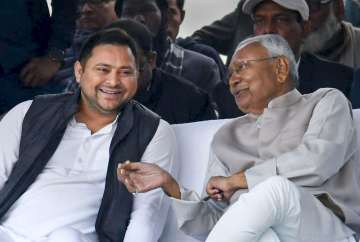 Bihar CM Nitish Kumar with Tejashwi Yadav