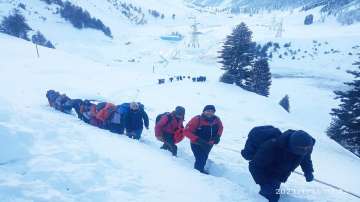 The Indian Army carries out rescue operation after an avalanche