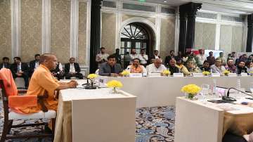 Yogi Adityanath interacts with Bollywood members in Mumbai