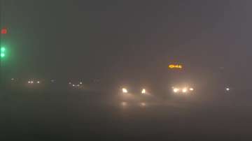 Dense fog engulfs the Delhi-NCR region on January 9, leading to reduced visibility.