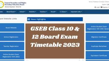 GSEB Timetable 2023, gseb timetable for class 10, GSEB timetable for class 12, GSEB class 12 board 