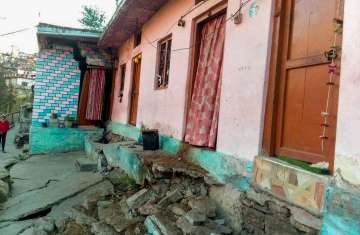 Cracks appear at houses in Joshimath in Chamoli district, Sunday, Jan. 8, 2023.